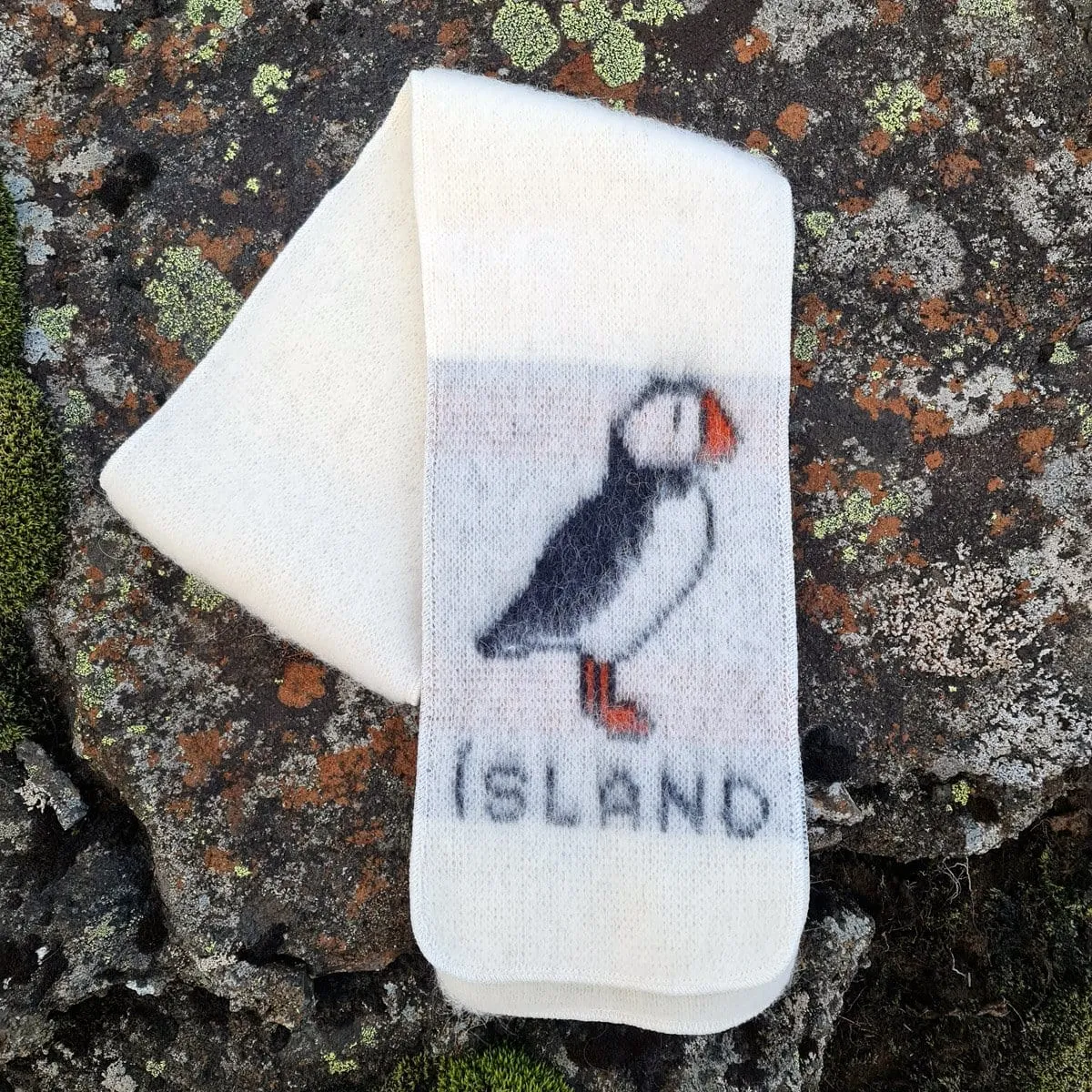 Brushed White Puffin Headband