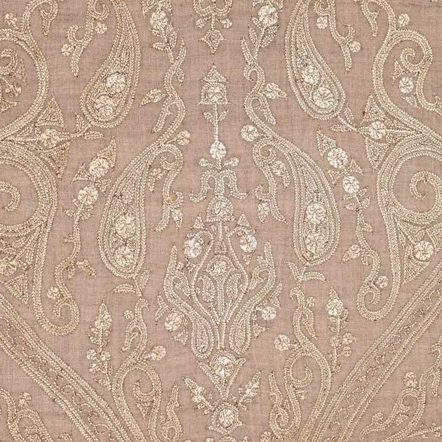 Ganderbal Hand Embroidered Pashmina Golden Zari