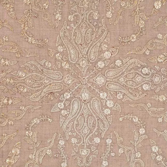 Ganderbal Hand Embroidered Pashmina Golden Zari