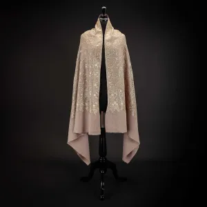 Ganderbal Hand Embroidered Pashmina Golden Zari
