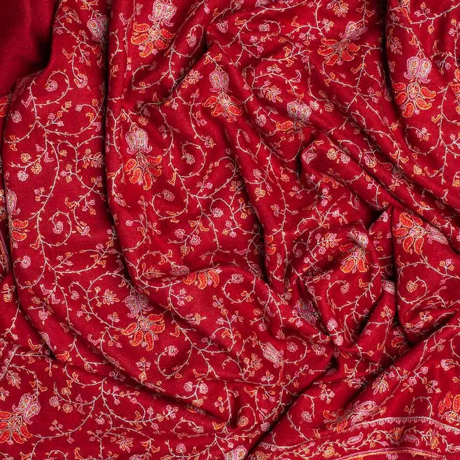 Ganderbal Hand Embroidered Pashmina Sozni Tilla