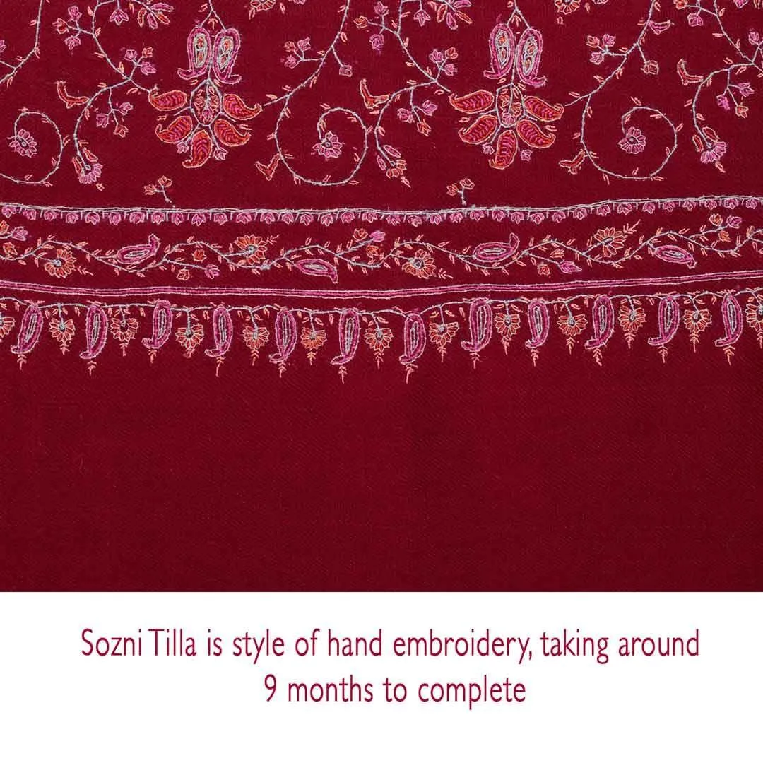 Ganderbal Hand Embroidered Pashmina Sozni Tilla