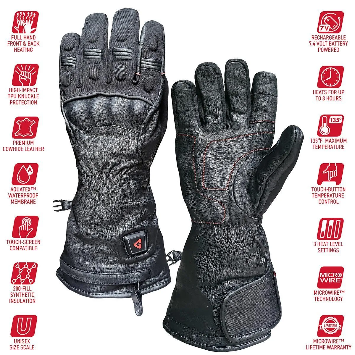 Open Box Gerbing 7V Hard Knuckle Heated Gloves