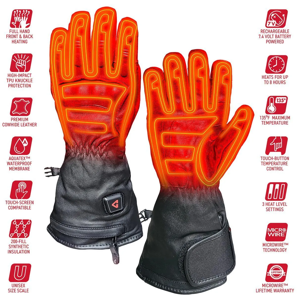 Open Box Gerbing 7V Hard Knuckle Heated Gloves