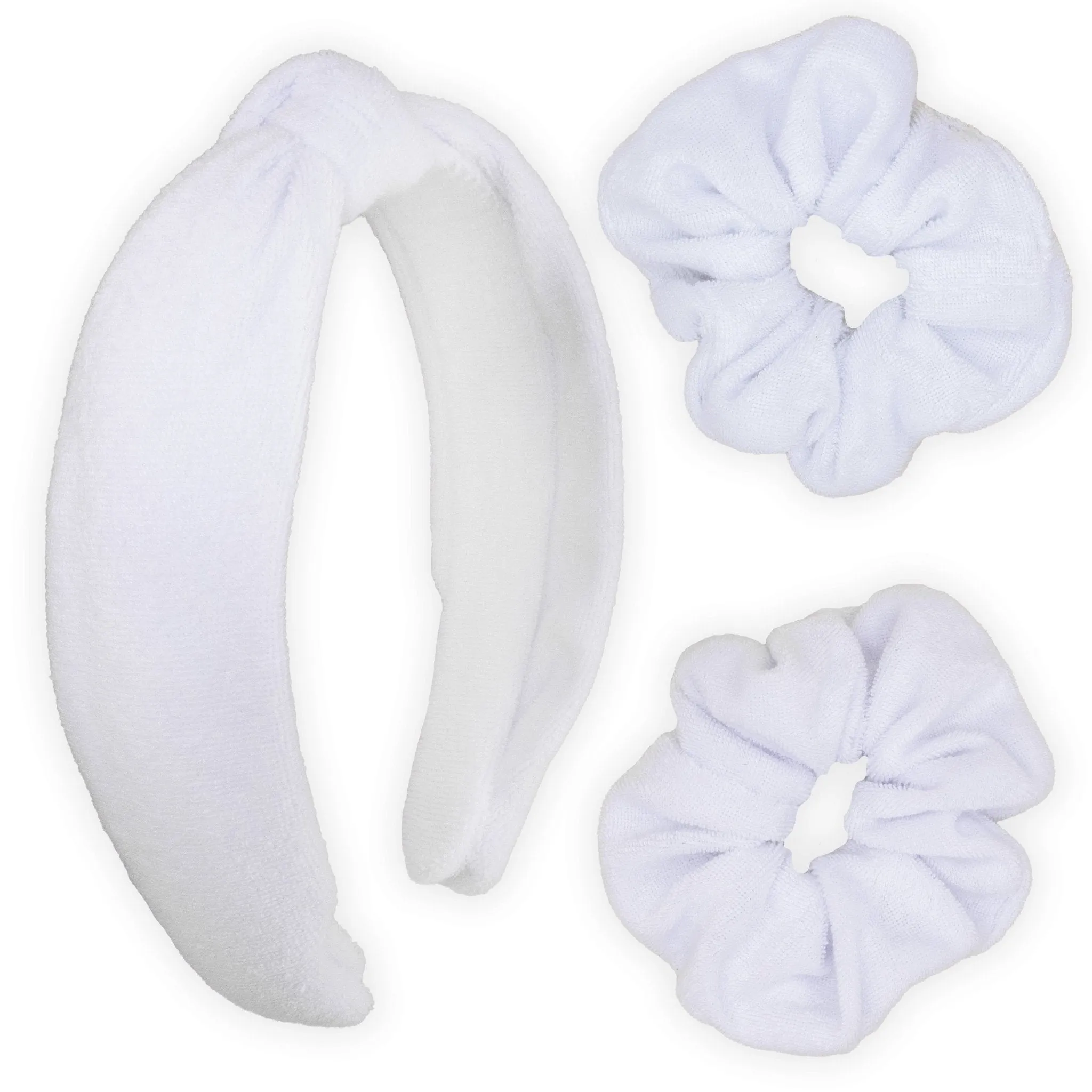 Terry Cloth Knot Spa Headband and Scrunchie Wristbands