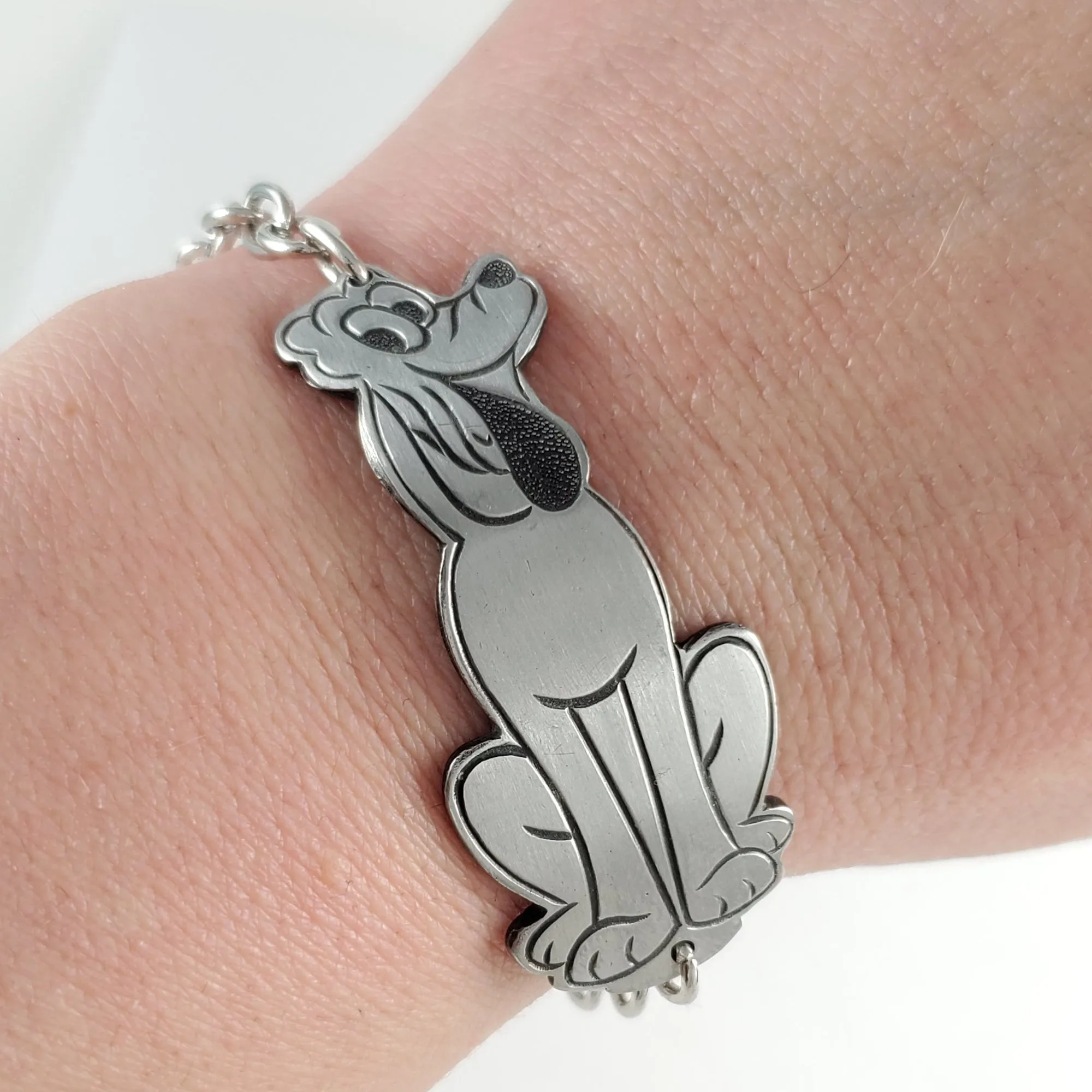 Vintage Pluto the Pup Stainless Steel Spoon Bracelet