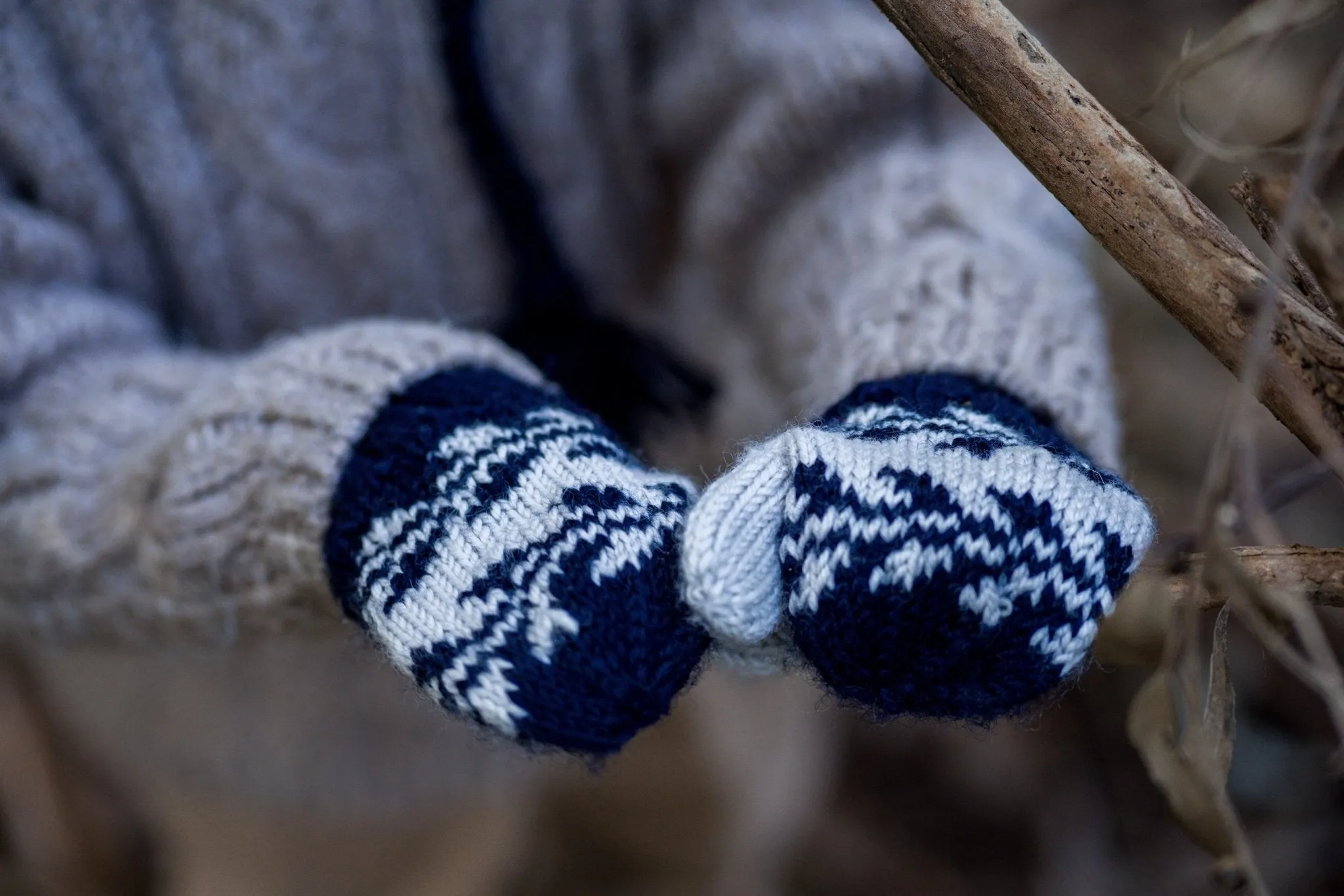 Whistler Merino Mittens Navy